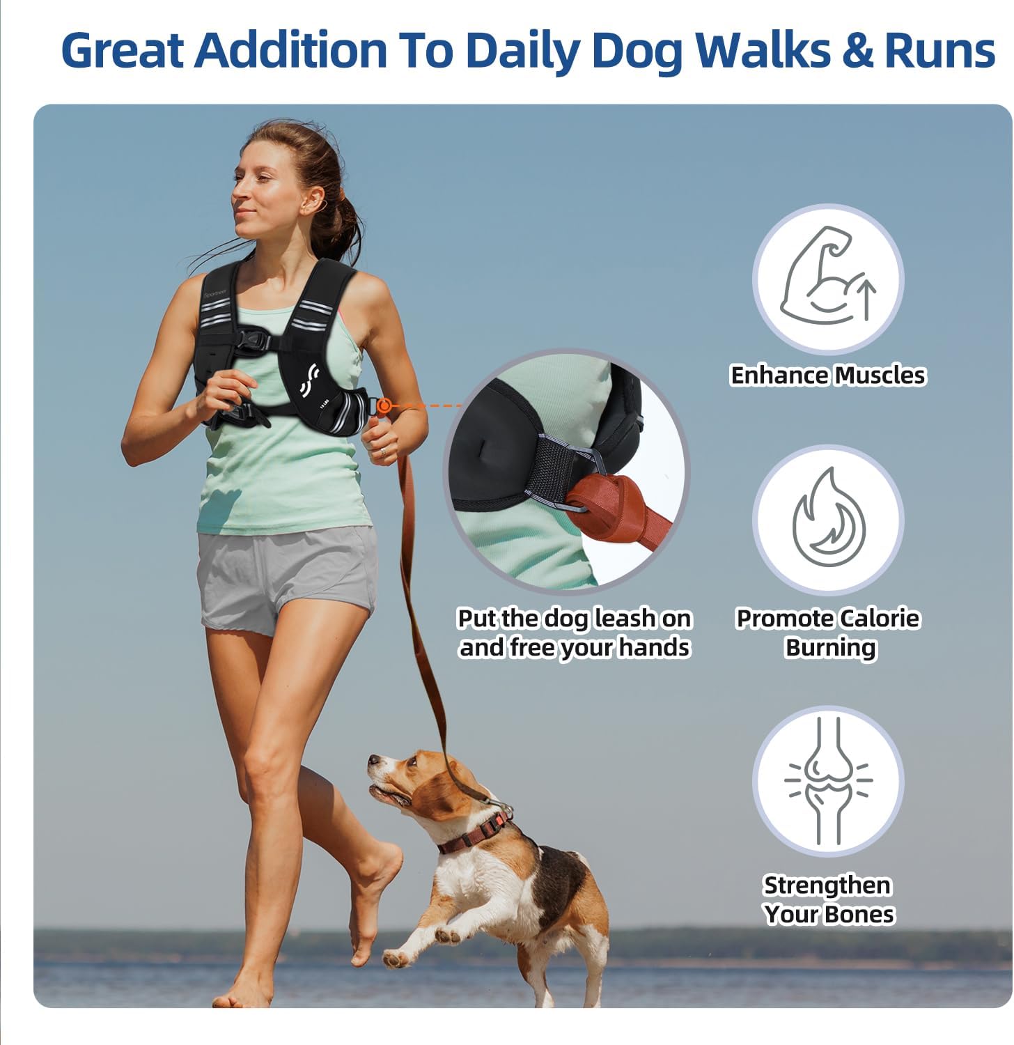 Sportneer Weighted Vest - Adjustable 8lb to 25lb for Women | Ideal for Running, Walking & Strength Training