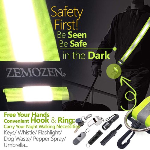 ZEMOZEN Reflective Sash for Walking at Night | High Visibility Reflectors Running Gear Women Safety Items Replaces Reflective running vest | Perfect for Dog Walking, Night Running & Cycling