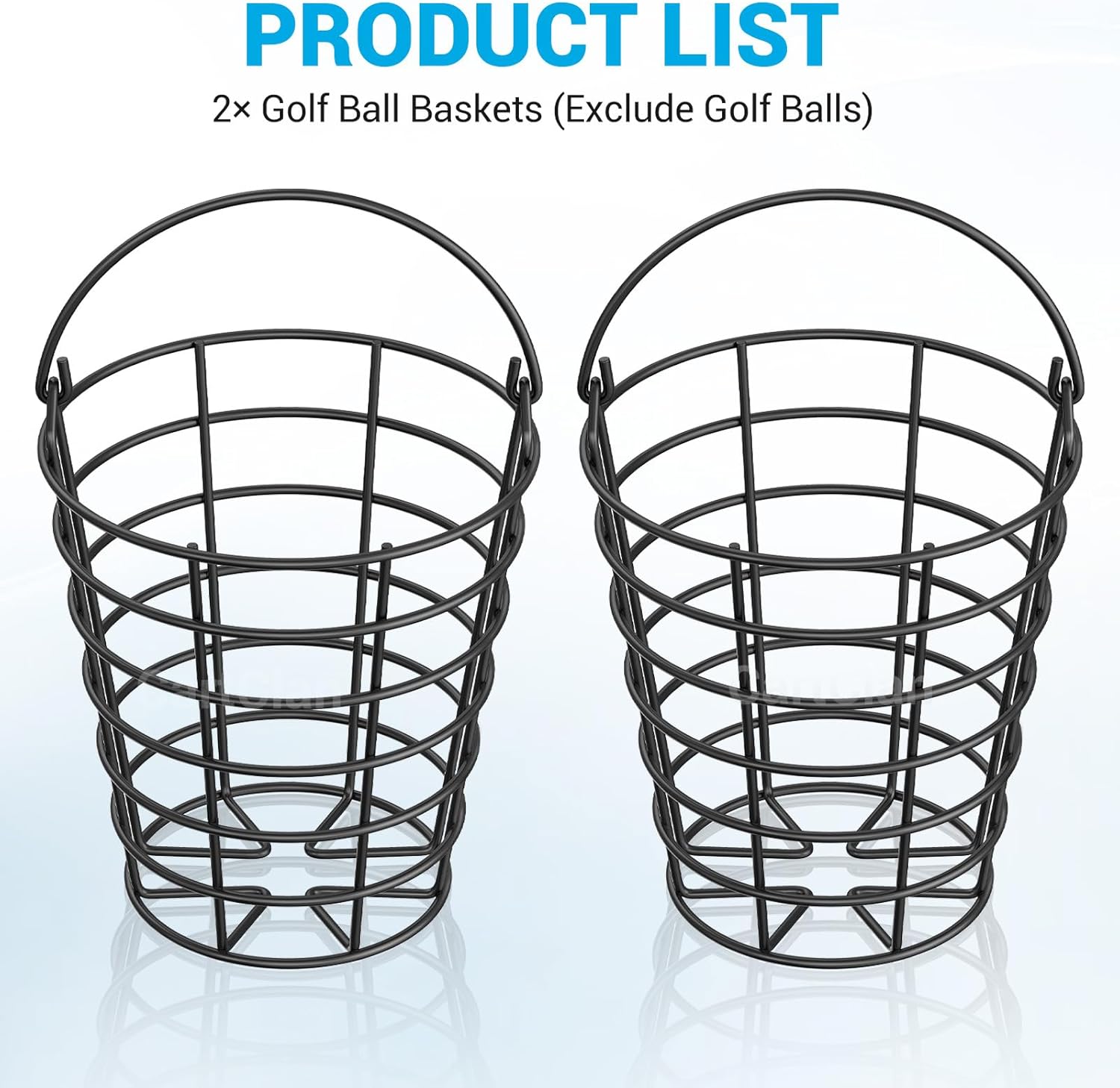 Skiennix Stainless Steel Golf Ball Basket - Durable Container with Handle | Holds Up to 45 Balls