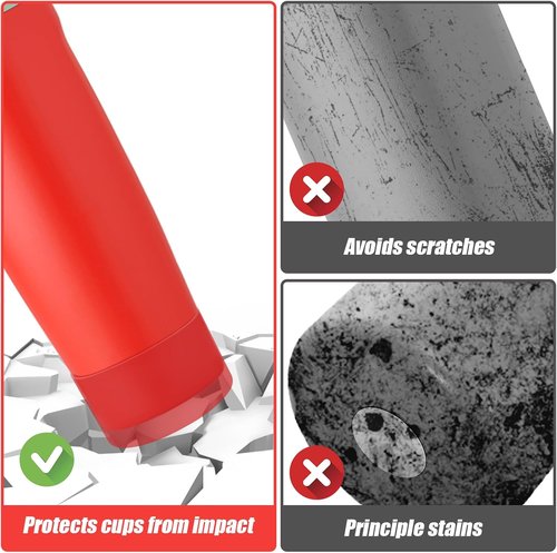 Mity Rain Silicone Protective Boots for Owala 30oz & 40oz FreeSip Sway Bottles - Red, Enhances Stability & Prevents Scratches