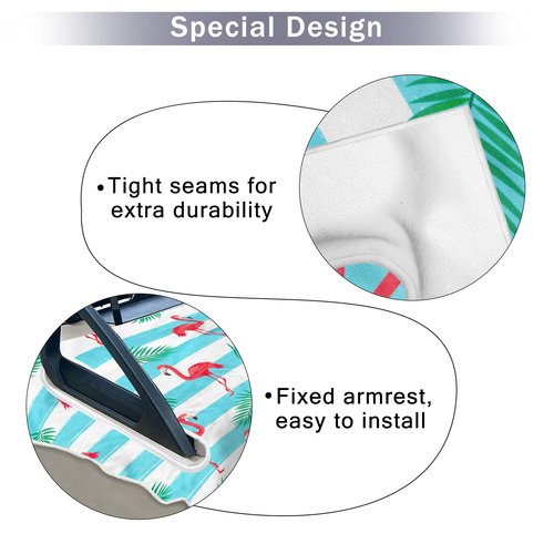 ENYORSEL Tropical Golf Cart Seat Covers, Breathable Microfiber Golf Cart Seat Towel Blanket, Fits Yamaha, EZGO, Club Car, Icon and More 2 & 4 Passenger Carts, 51"x31", Striped Flamingo