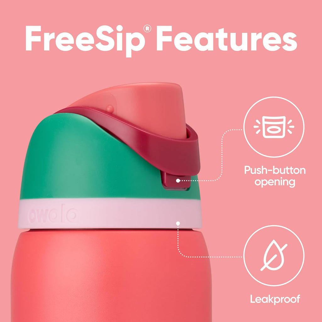 Owala FreeSip 32 oz Insulated Stainless Steel Water Bottle - BPA-Free, With Straw, Ideal for Sports & Travel