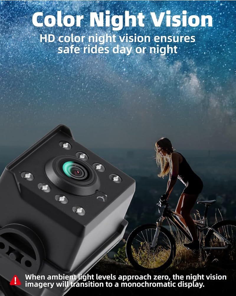 Bike Camera 360° Rotatable 4.3 inch 1080P Rear View Monitor, 5000mAh