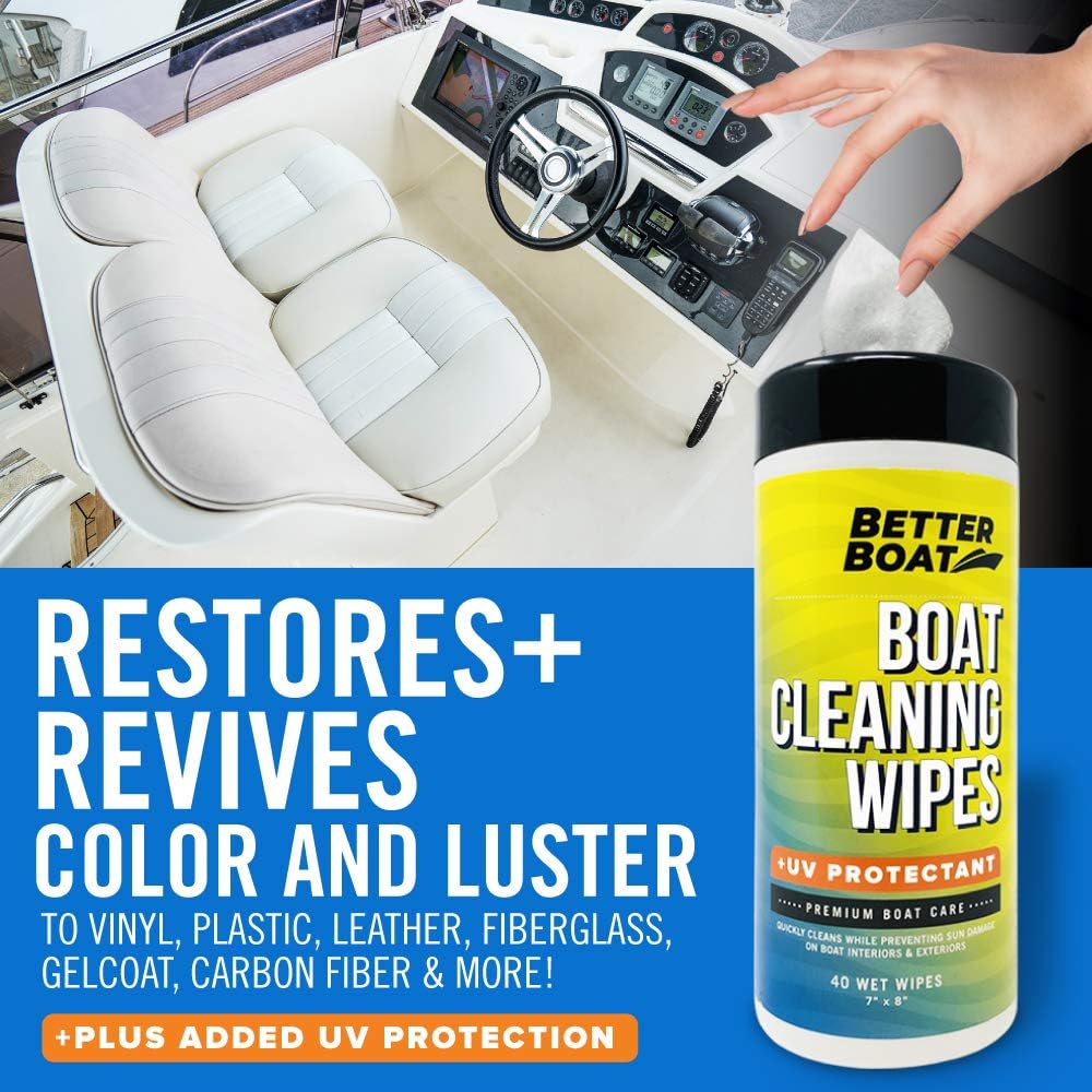 Boat Cleaner Wipes by [Brand Name] - UV Protection for Marine Vinyl, Car Leather & Interior Cleaning