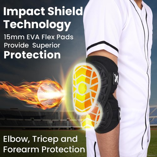Exxact Sports Defender Plus Baseball Elbow Guard - Adjustable Youth & Adult Softball Protection