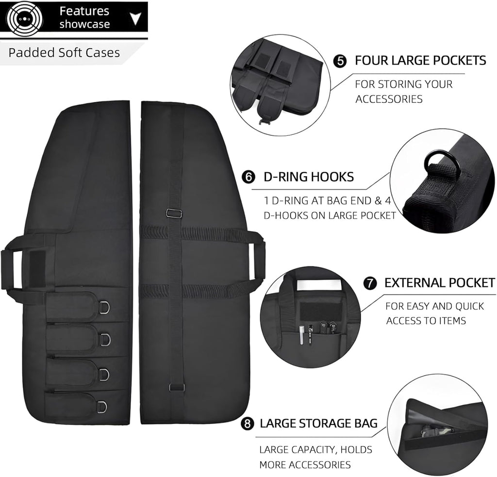 Skiennix Tactical Rifle Case - Soft Shooting Range Bag with Dual Lockable Zippers | 36" & 42" Sizes