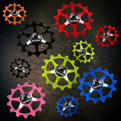 JRC Components Ceramic Derailleur Pulley Wheel | Pair of 14&12T Jockey Wheels Hybrid Ceramic Bearing - MTB Bike Rear Derailleur Pulley Wheels | Hybrid Ceramic Pulley Wheels - Black