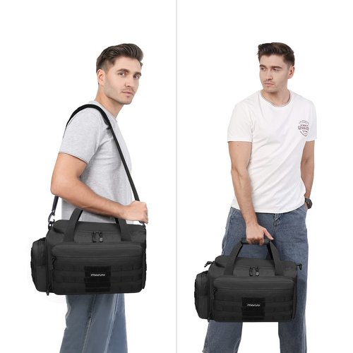 MOSISO Tactical Range Bag for Gun,Large Range Duffle for Pistols and Gear,Carrying Bag with Handle&Shoulder Strap for Handguns and Ammo, Soft Cases for Pistol for Shooting Range Outdoor Hunting, Black