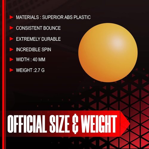 D-Xam Ping Pong Balls - 15 Pack Official 40mm High Bounce Training Balls | Orange & White