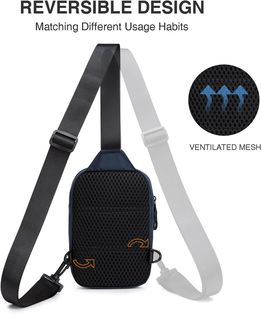 Skiennix Mini Sling Bag - RFID Blocking Crossbody Backpack for Travel & Workouts | Unisex Design