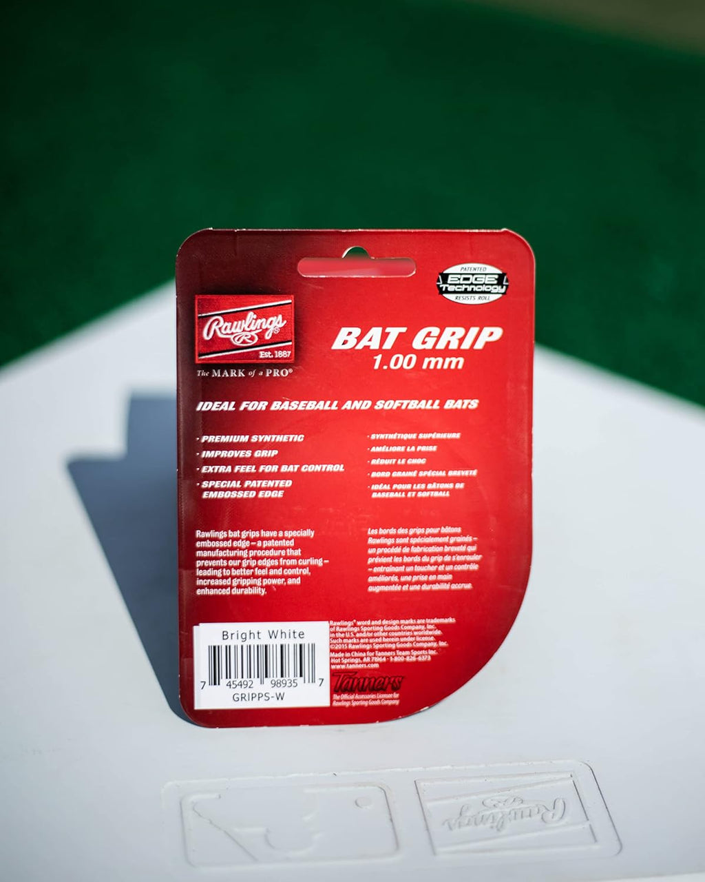 Rawlings Bat Grip - Durable 1.00mm, 1.80mm, 2.75mm Options | Perfect for Baseball & Softball | Multiple Colors Available