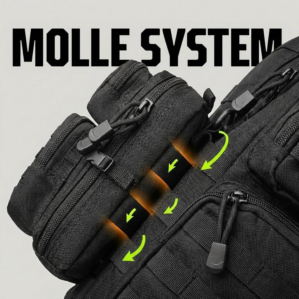 Skiennix EDC Tactical Pouch - 2 Pack Small Molle Pouches with US Flag Patches