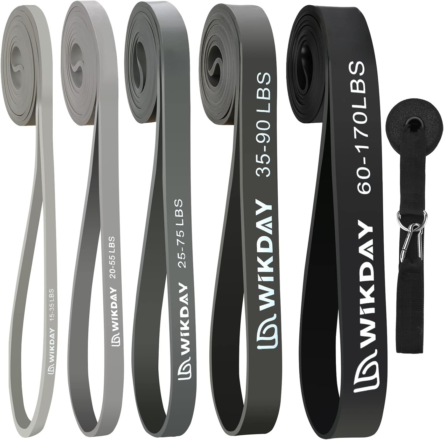 WIKDAY Resistance Bands, Pull Up Bands, Workout Bands for Exercise, Thick Heavy Resistance Band Set with Door Anchor, Elastic Bands for Body Stretching, Training at Home/Gym for Men & Women