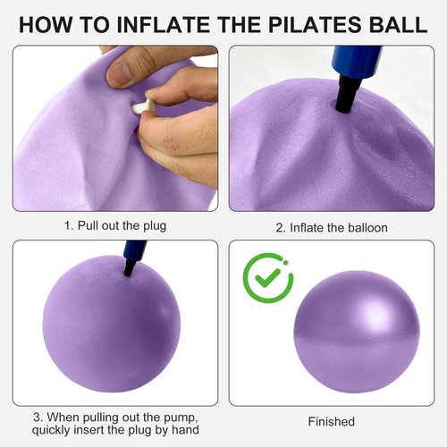 JIAOHENANZE Home Pilates Kit for Women， Pilates Essentials Kit for Women，Pilates Equipment，14 Inch Fitness Circle, 9 Inch Yoga Ball 5 Resistance Bands for Beginners Home Workouts (Purple 13Pcs)