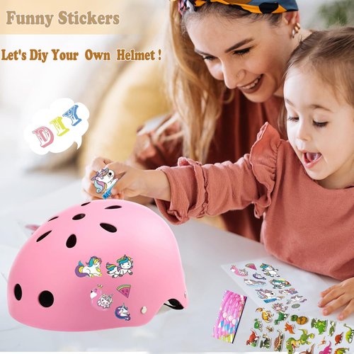 FOOKCIAN Kids Helmet - Adjustable Toddler Skateboard Helmet with Knee, Elbow & Wrist Pads | Ages 2-14