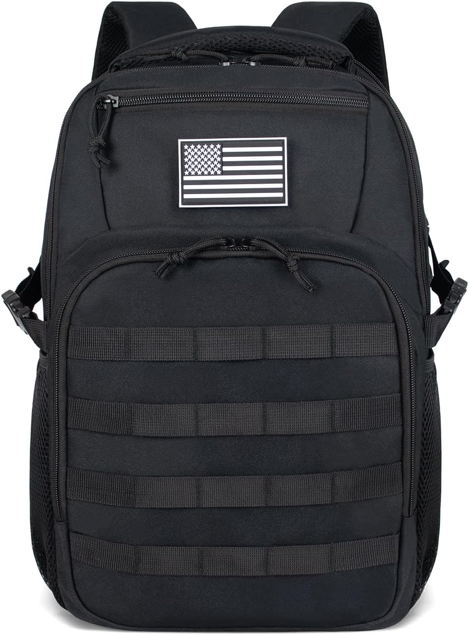 TBNBO Tactical Backpack - 25L Military-Grade Travel Bag with Dual Bottle Holders - Black