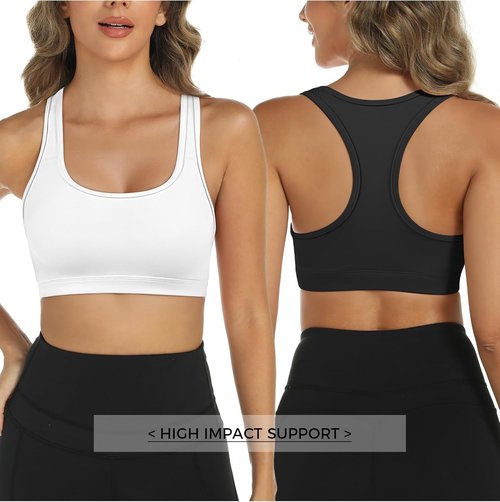 Buauty Sports Bras for Women - Medium Support Racerback Gym & Yoga Bra | 2 Pack Set