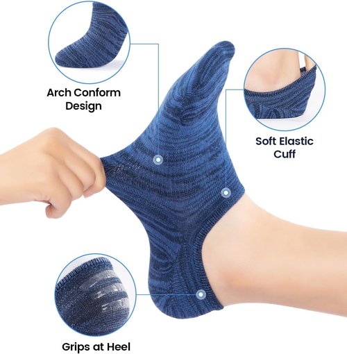 IDEGG No Show Socks for Women - 10 Pairs of Low Cut Anti-Slip Athletic Invisible Liners