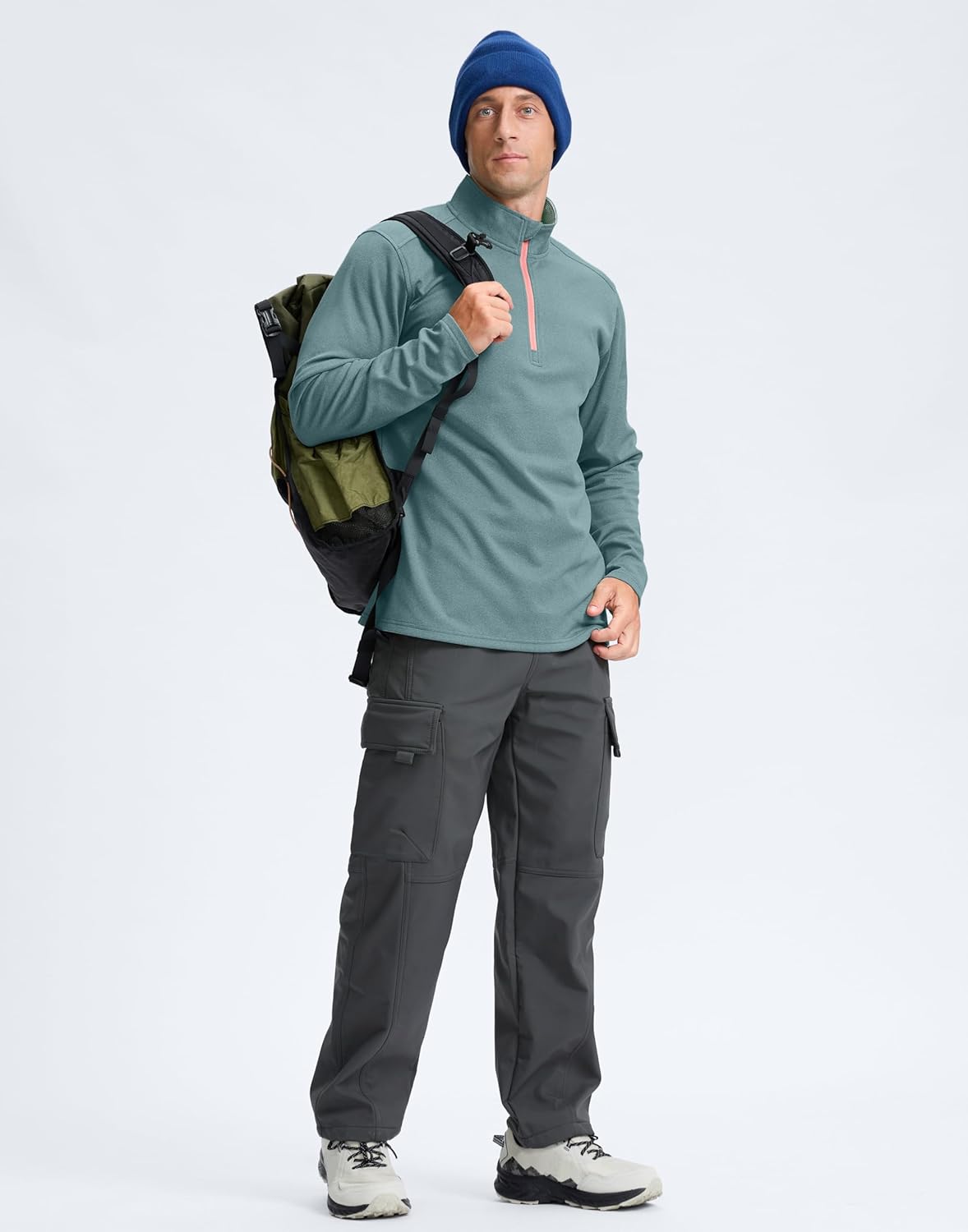 Obla Golf Quarter Zip Pullover - Men's Fleece Mock Neck Sweatshirt for Winter Warmth | Long Sleeve