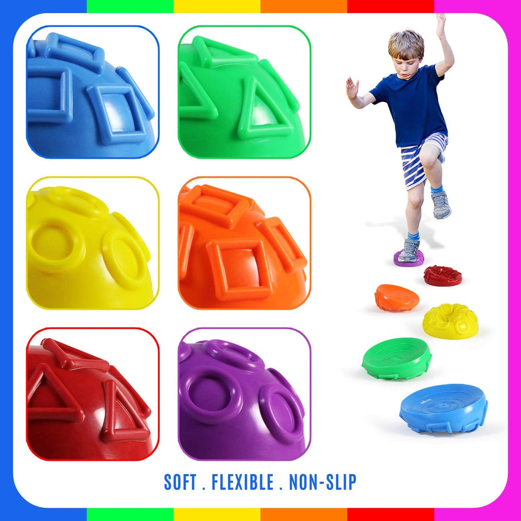 Yes4All Hedgehog Balance Pods - Core Body Exercise Balance Set for Youth & Adults | Includes Hand Pump - Set of 5