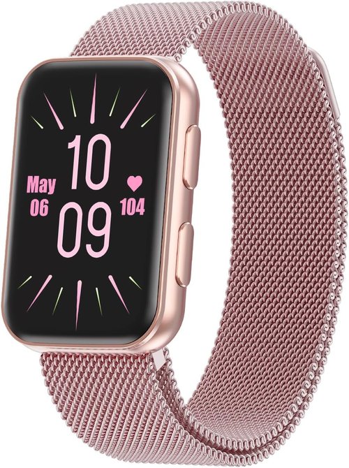 MorePro Fitness Tracker - 24/7 Heart Rate & Blood Oxygen Monitor | Waterproof Smart Watch for Men & Women - Active Pink