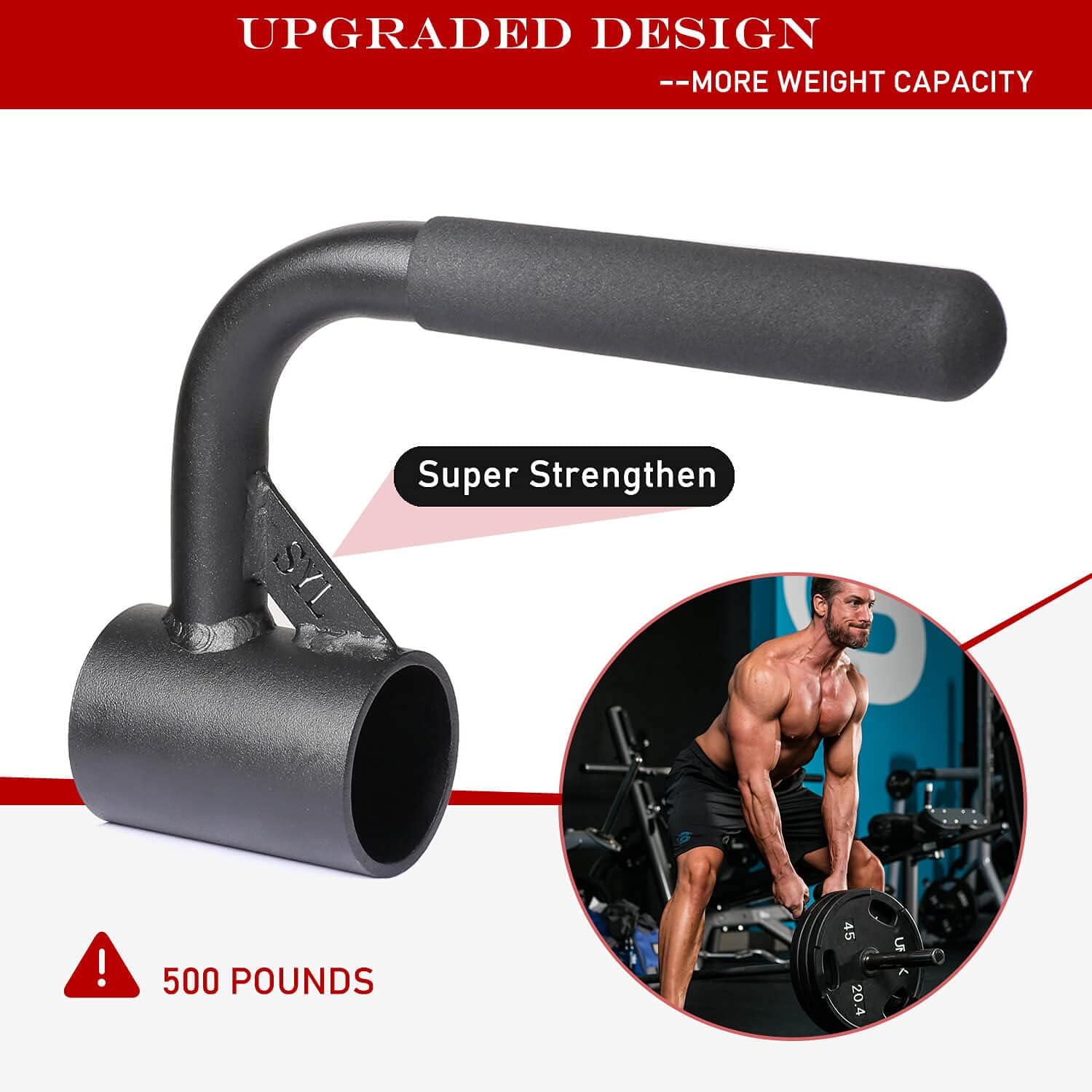 SYL Fitness Single Arm Landmine Handle - T Bar Row Attachment for 2-Inch Olympic Barbell