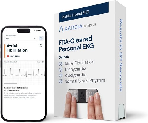 KardiaMobile EKG Monitor - FDA-Cleared Personal Heart Monitor | Detects AFib & Arrhythmias, Pocket Size