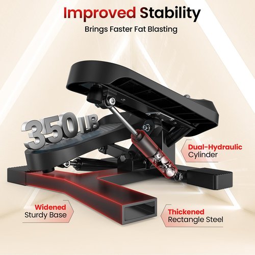 FLYBIRD Stair Stepper Machine with Resistance Bands for Home Workout, 350 LBS Capacity Twisting Stepper for Cardio, Legs, Hips & Glutes, Fitness Equipment for Men and Women
