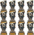 Express Medals Black Graphite Sport Award Trophies - Custom Engraved, 6.5 Inch, Pack of 12