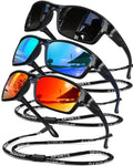 SQOQS Polarized Sunglasses for Men Women Sports Goggles Lightweight Frame Cycling Running Fishing Driving UV400 Protection
