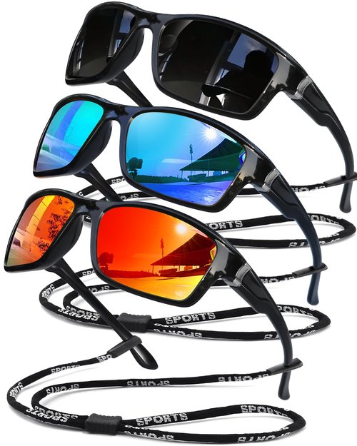 SQOQS Polarized Sunglasses for Men Women Sports Goggles Lightweight Frame Cycling Running Fishing Driving UV400 Protection