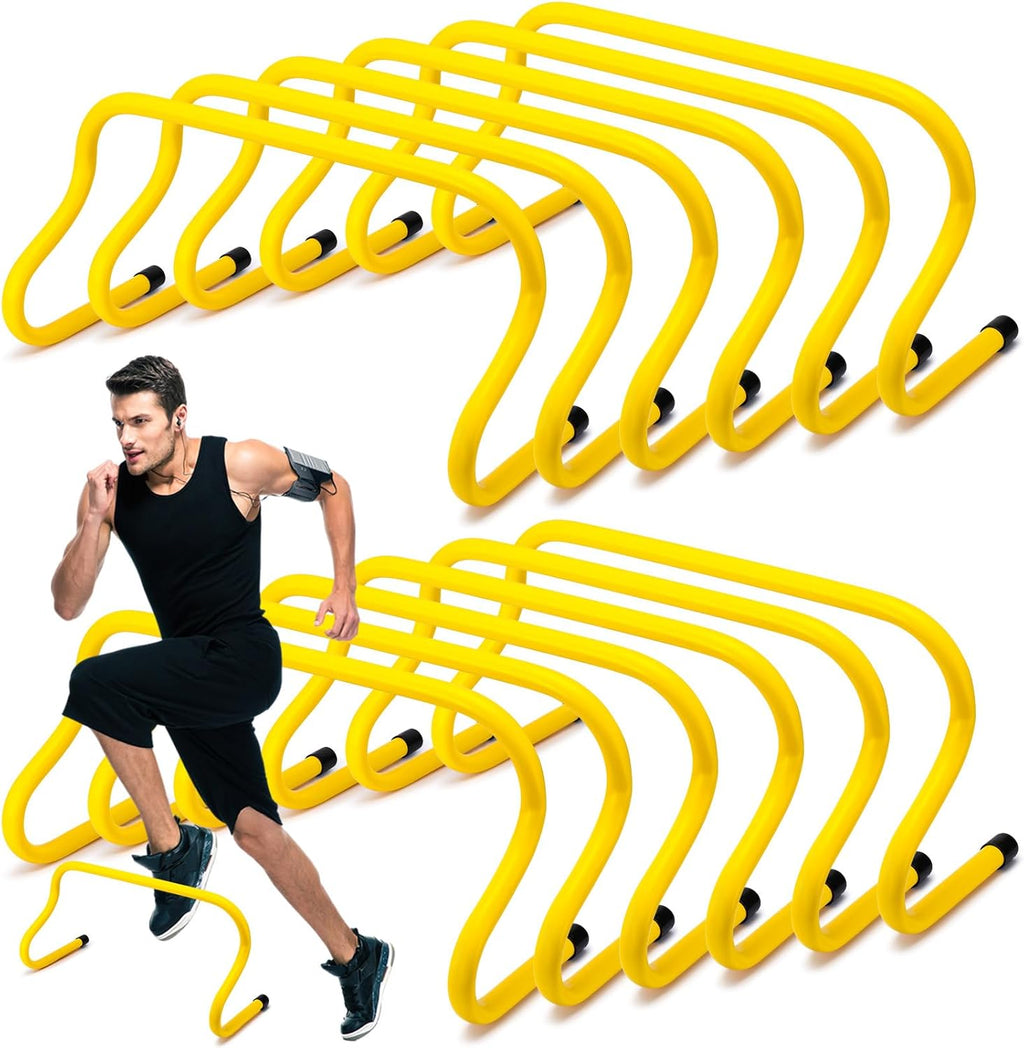 Wettarn 12 Pcs 9" Agility Hurdles - Reliable Speed Training Equipment for Soccer, Basketball, Football