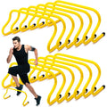 Wettarn 12 Pcs 9" Speed Training Agility Hurdles for Athletes Reliable Training Hurdle Plyometric All Purpose Practice Equipment for Soccer Basketball Football(Yellow)