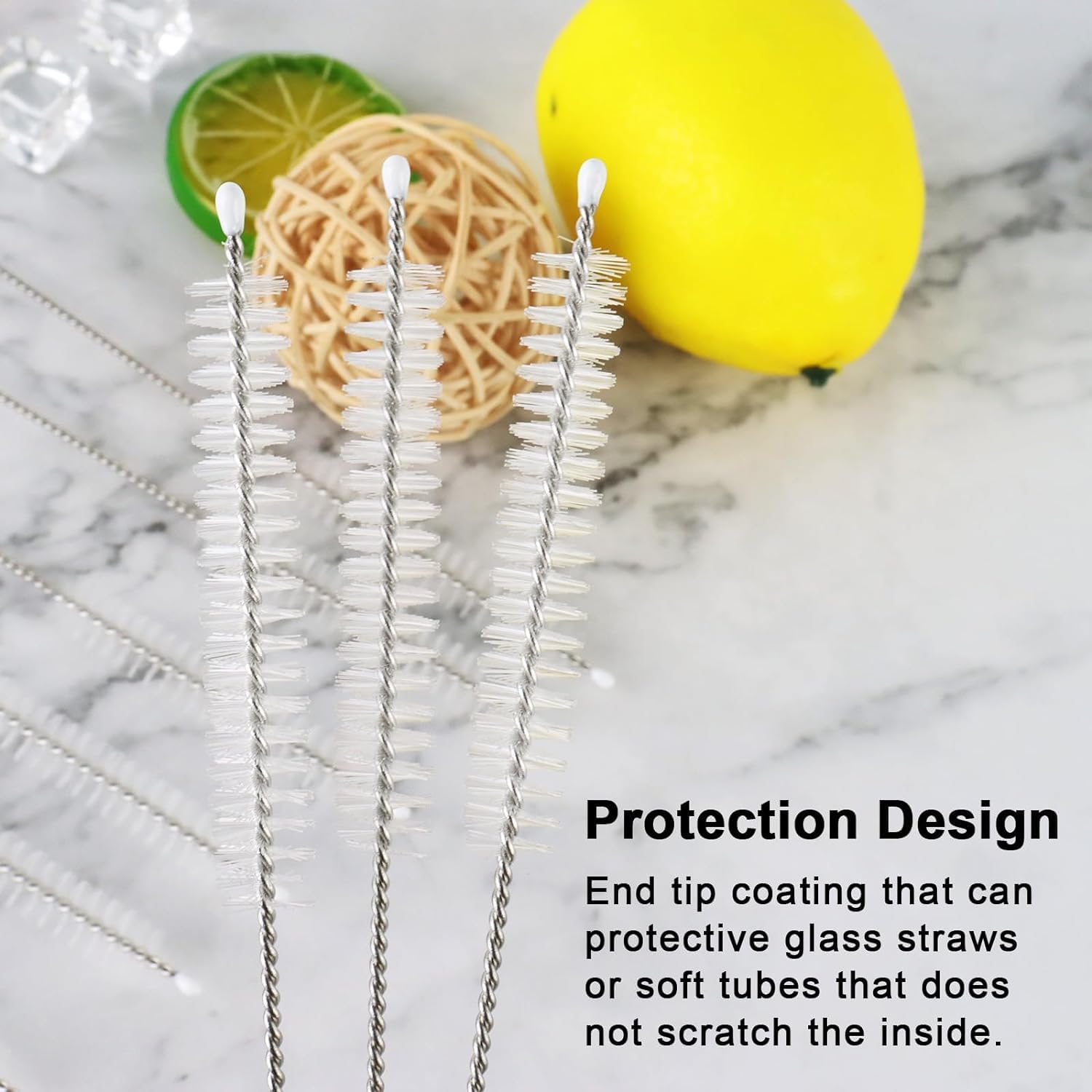 Straw Cleaner Brush Fit for Owala FreeSip 24oz/32oz/40oz, Silicone Long Handle Bottle Brush Compatible with Owala Water Bottle,Plus 3 in 1 Cup Lid Cleaning Brush