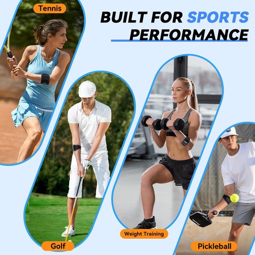 Goldeer Elbow Brace for Tendonitis and Tennis Elbow for Women Men with 2 Pressure Gel Pad, Adjustable Tennis Elbow Brace with Memory Scale for Men for Pain, Lightweight Tennis Elbow Strap for Epicondylitis, Tennis, Golf, Exercise(L)