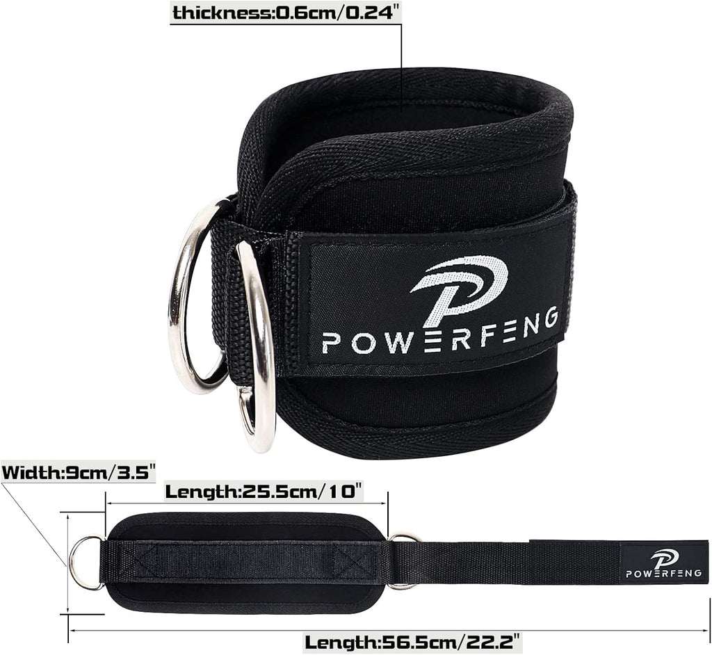 Skiennix Ankle Strap Cable Machine - Glute Kickback Cuffs for Leg Workouts | Home Gym Essentials