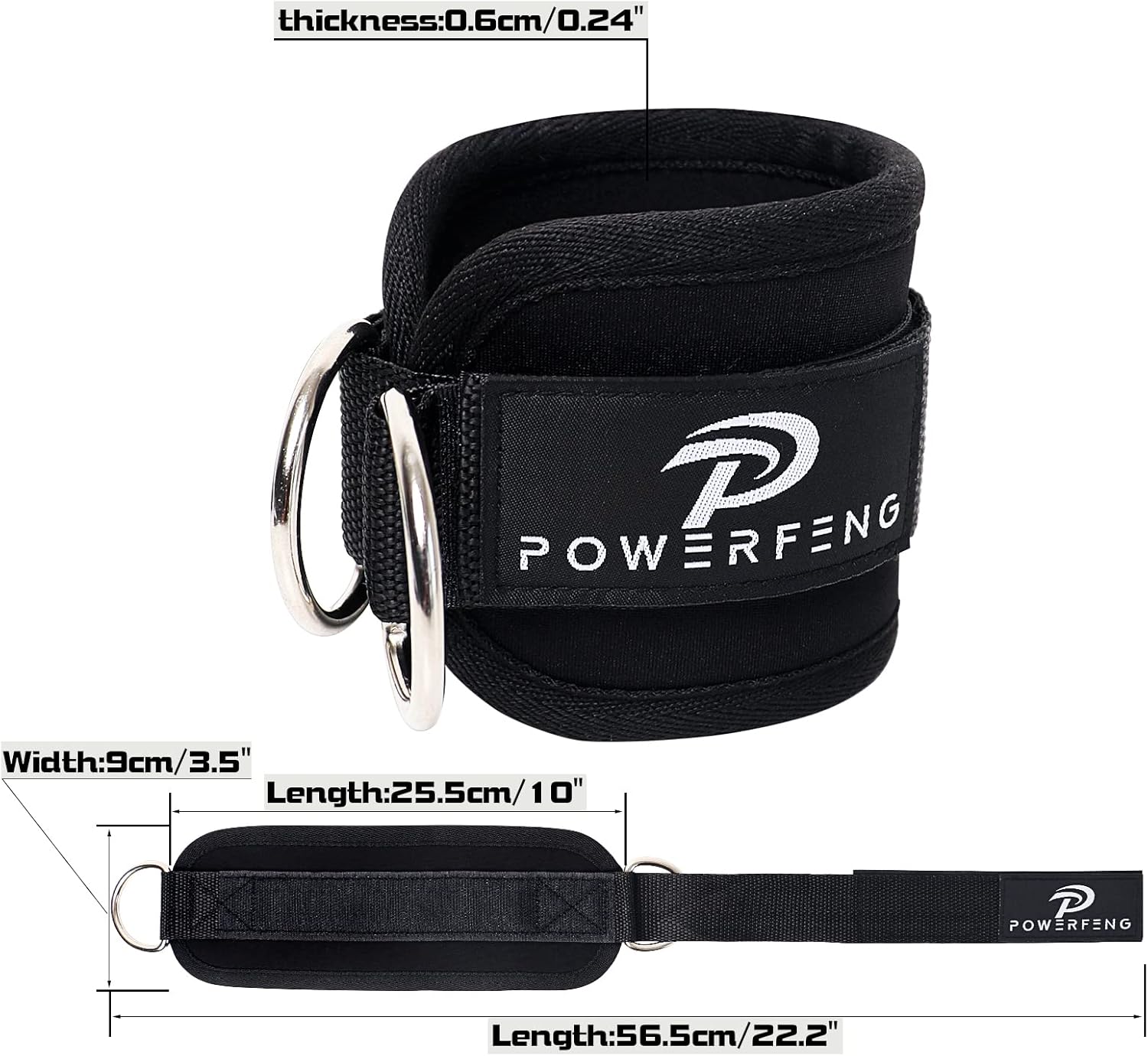 Skiennix Ankle Strap Cable Machine - Glute Kickback Cuffs for Leg Workouts | Home Gym Essentials