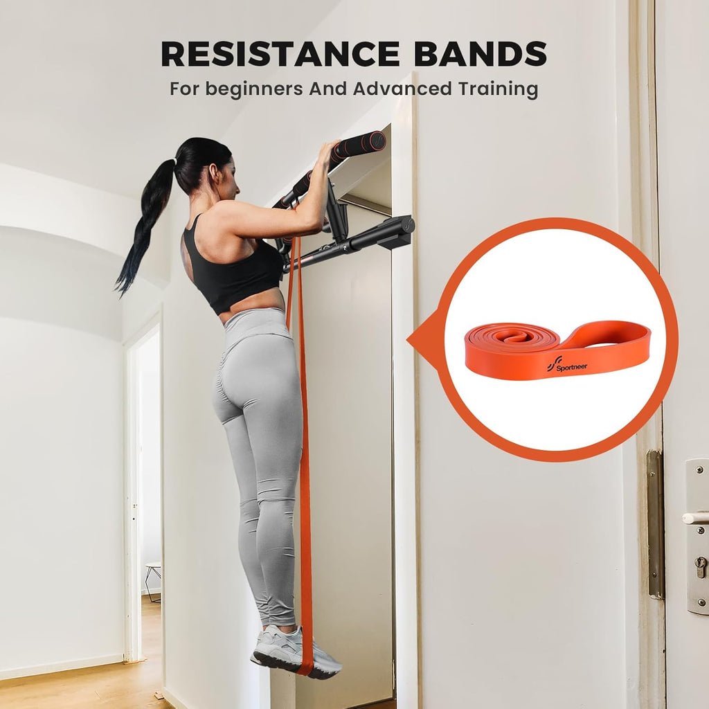 Sportneer Pull-Up Bar for Doorway - Multi-Grip Upper Body Trainer, 440lb Capacity, Indoor Fitness