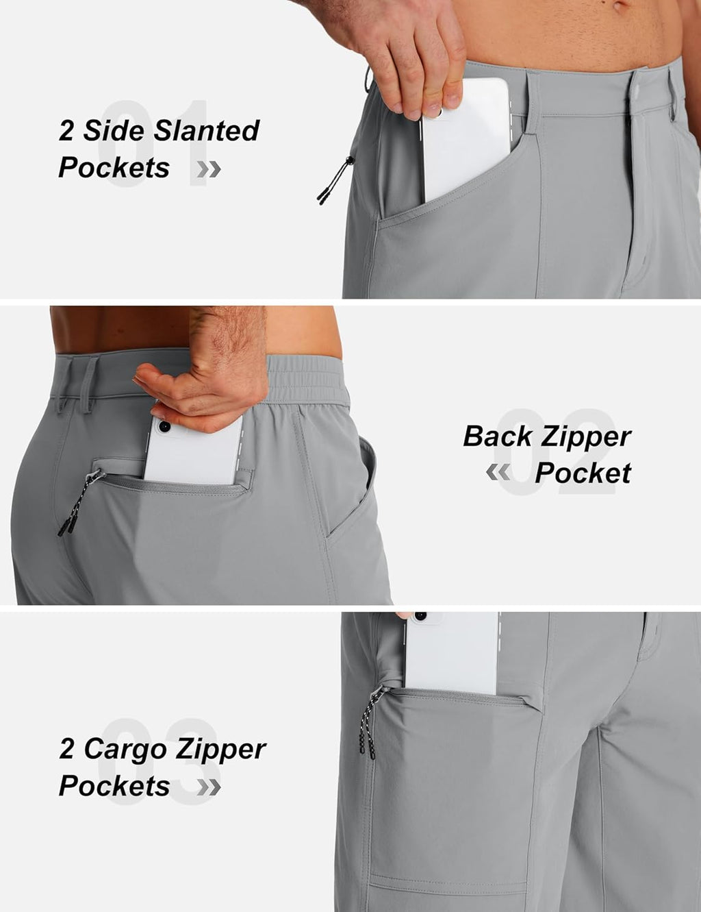 TACVASEN Men's Hiking Cargo Shorts - Quick Dry Lightweight Stretch | 10" Outdoor Travel Shorts with 5 Pockets