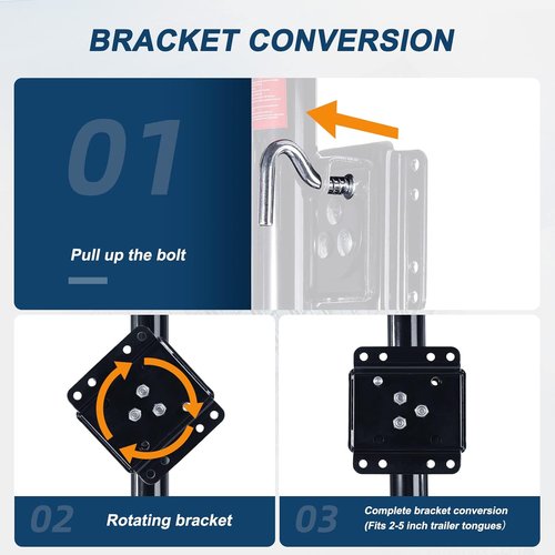 FZZD 2000lbs Heavy Duty Trailer Jack - Swivel Wheel Design with 12" Lift for RVs and Boats