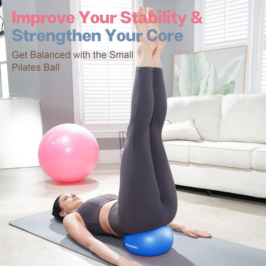 Small Exercise Ball - 9 Inch Mini Pilates Ball | Anti-Burst, Slip Resistant for Fitness & Core Strength