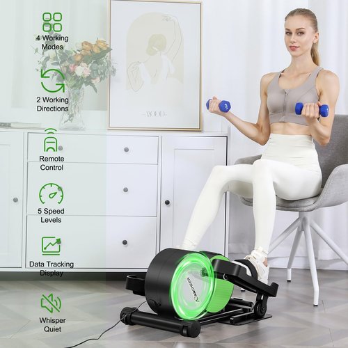 ANCHEER Under Desk Elliptical,Exercise Machine Under Desk for Home,Electric Seated Pedal Exerciser Display Monitor,Ellipse Leg Exerciser as Seen on TV,While Sitting for Seniors with Remote Control