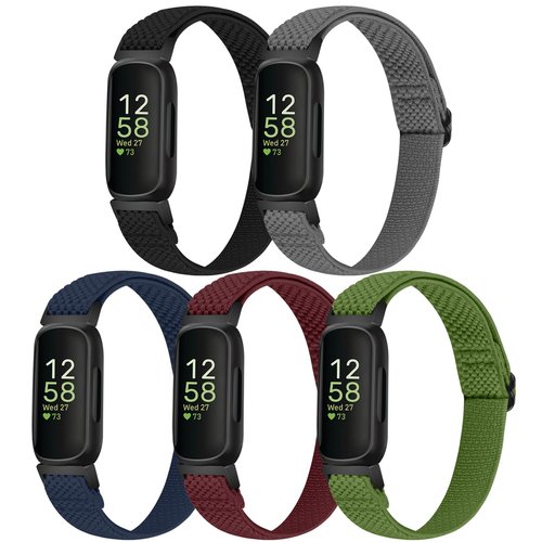 XFYELE Elastic Nylon Bands Compatible with Fitbit Inspire 3/Inspire 2/Inspire HR/Inspire/Ace 3/Ace 2, Soft Adjustable Stretchy Straps Replacement Wristband for Women Men