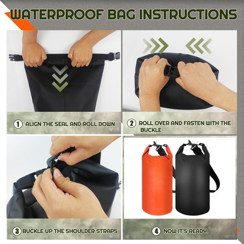 Foxtell Bear Food Bag Hanging System, 2 Sets Camping Bear Bag Kit Waterproof Bear Protection Bag with Pulley System Include 10L & 15L Waterproof Bear Proof Storage Bag, Rock Bags, Carabiners, Ropes