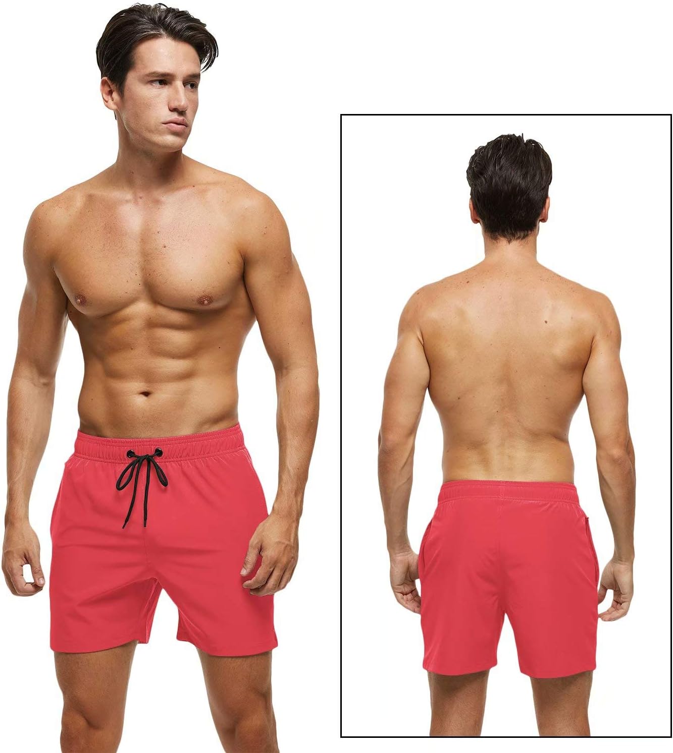 Tyhengta Men's Swim Trunks - Quick Dry Beach Shorts with Zipper Pockets & Mesh Lining