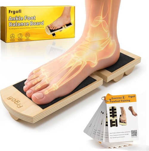Balance Board | Ankle Strengthening & Physical Therapy - Adjustable Single Leg Trainer for Recovery from Sprains & Plantar Fasciitis with Video Guide & Carry Bag