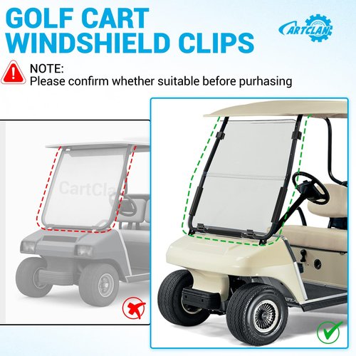 CartClan Golf Cart Windshield Clips Suitable for 2000.5-UP Club Car DS Golf Carts, Club Car Windshield Retaining Clips Kits with Screw Nut Replace OEM#103677101/102005901