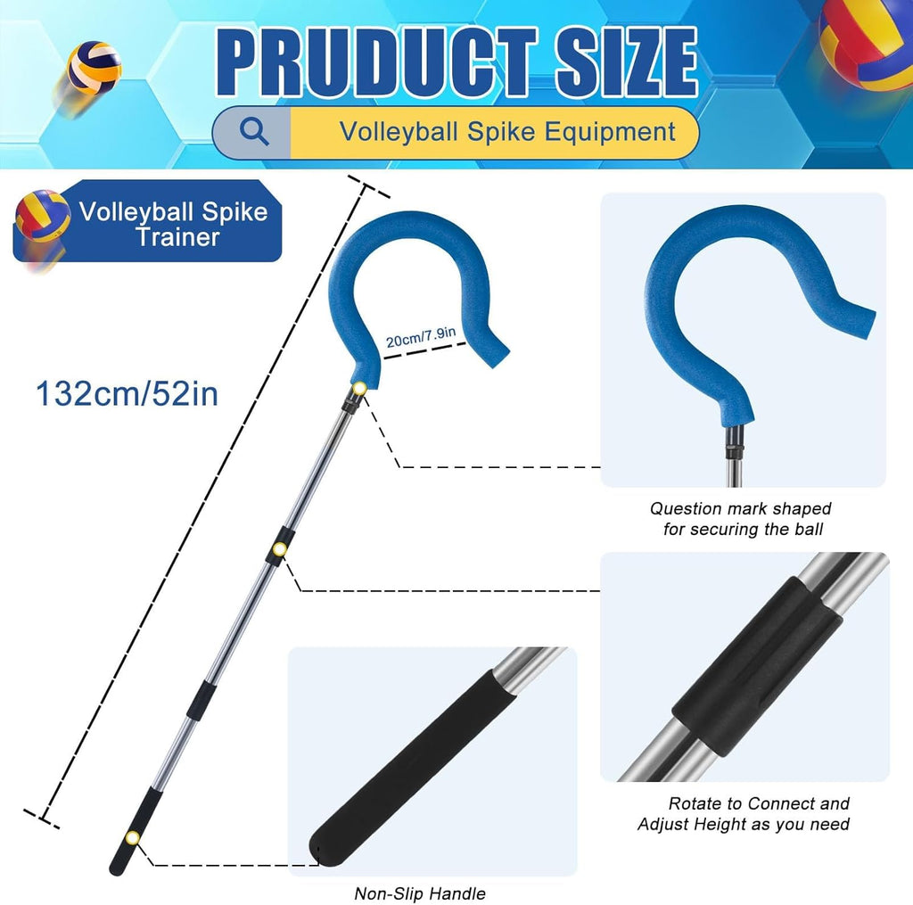 Skiennix Adjustable Volleyball Spike Trainer - Portable Lightweight Hitting Trainer for Serving & Spiking (No Ball)
