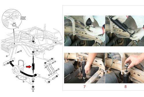 Club Car Rear Shock Absorber for Club Car Ds Electric 1988-up,G&E 2004-up Precedent OEM#102706401 (Two Pieces)