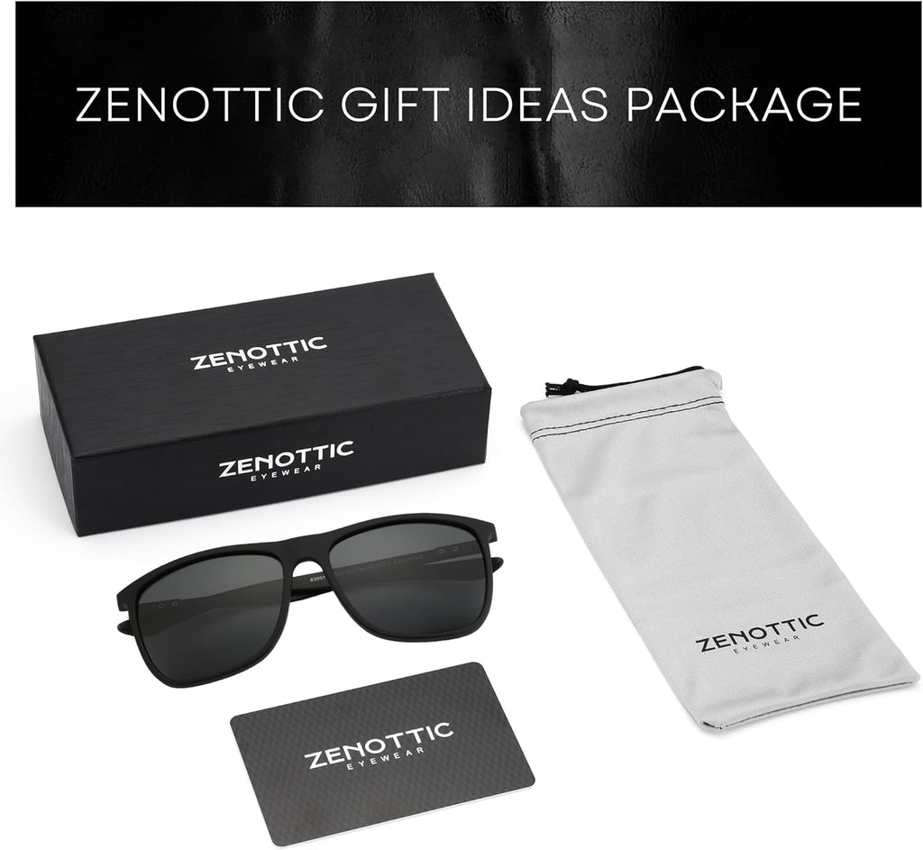 ZENOTTIC Polarized Sunglasses - Ultralight Carbon Fiber Design for Men | UV400 Protection for Sports & Outdoor Activities